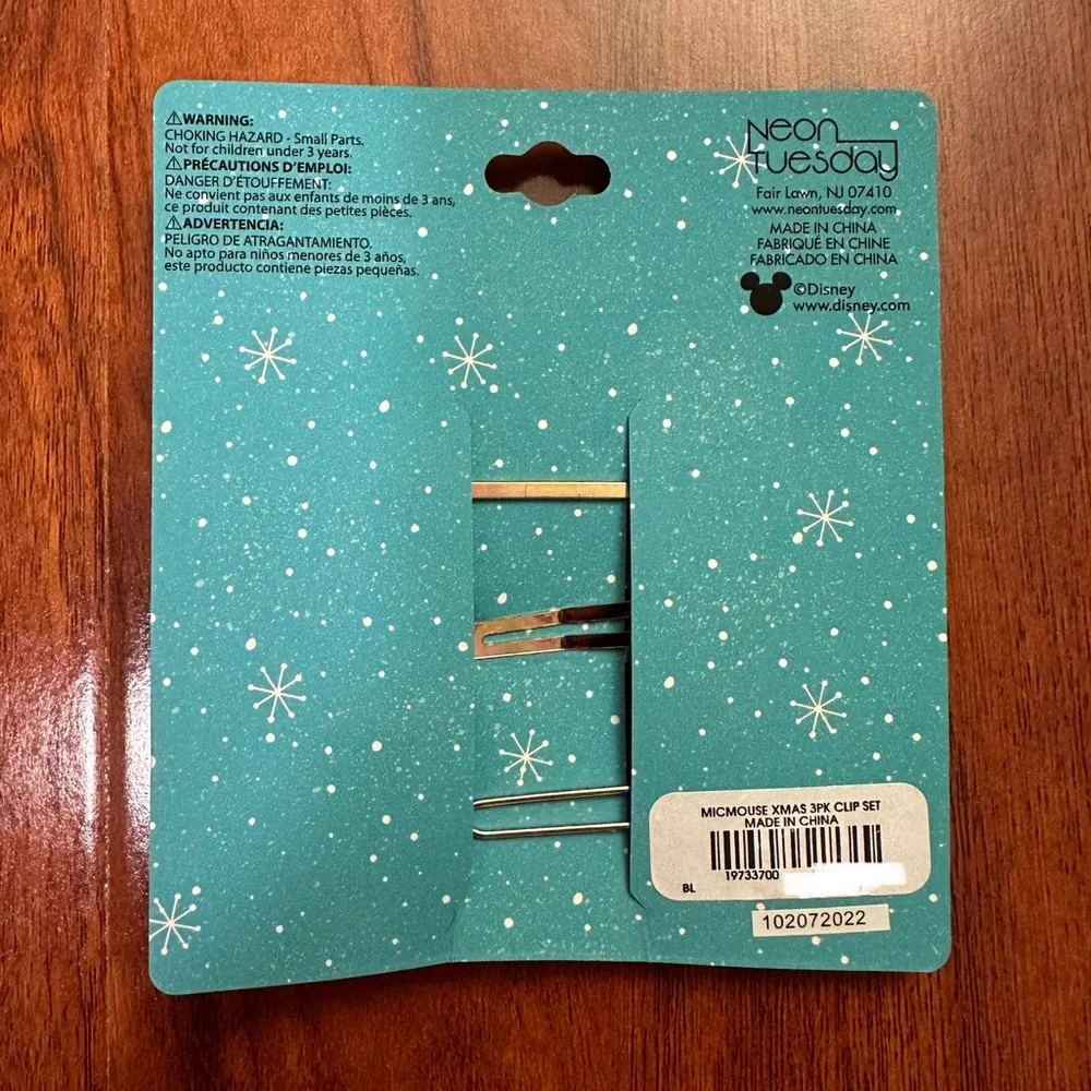 🆕 Disney Mickey Mouse Holiday Hair Clips - Set of 3